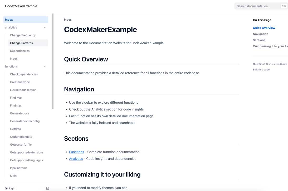 CodexMaker Homepage screenshot